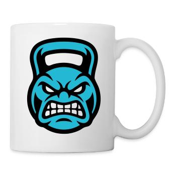 Kettlebell Face Logo - Mug blanc - blanc - Droite