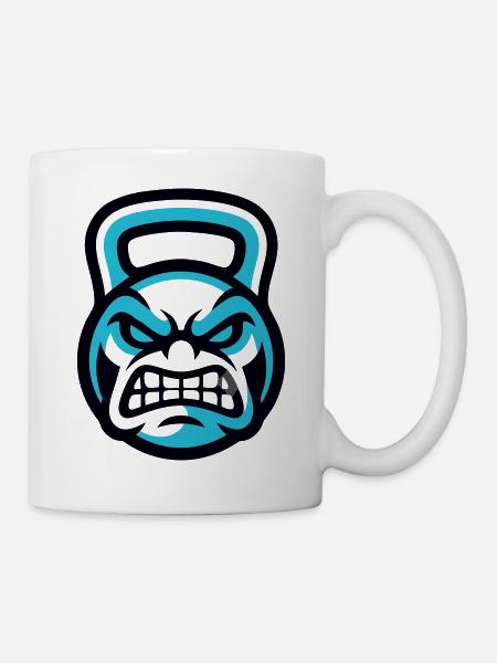Gym Kettlebell Wappen - Tasse - Weiß