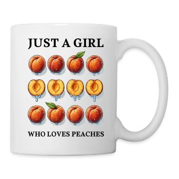 JUST A GIRL WHO LOVES PEACHES - Peach - Mug - white - Right