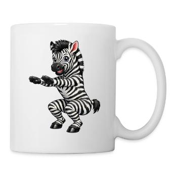 Zebra macht Kniebeuge - Tasse - Weiß - Rechts