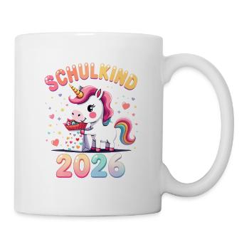 Schulkind 2026 Einschulung 2026 Schulanfang - Tasse - Weiß - Rechts