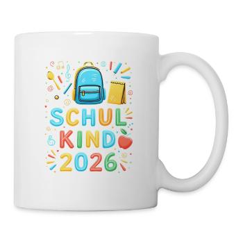 Schulkind 2026 Einschulung 2026 Schulanfang - Tasse - Weiß - Rechts