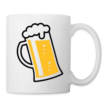 Maßkrug (Bier / Bierseidel / Bierglas / R /\/ 2C)  - Tasse - Weiß - Rechts