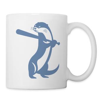 Otter Baseball Silhouette - Mug - white - Right