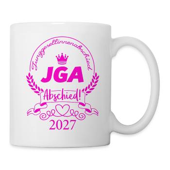 JGA Abschied 2027 Pink Crown - Tasse - Weiß - Rechts