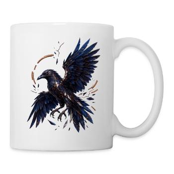 Raben-Mosaik-Nacht - Tasse - Weiß - Rechts