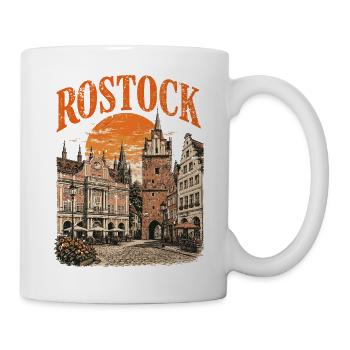  Vintage Rostock Skyline historische - Tasse - Weiß - Rechts