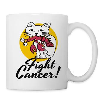Katze kämpft gegen Krebs - Tasse - Weiß - Rechts