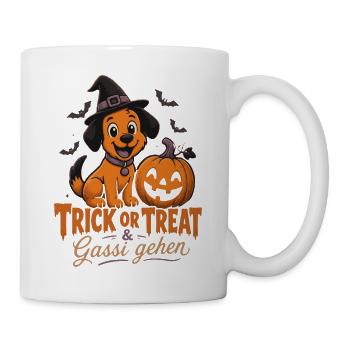 Halloween Kürbis-Gang - Tasse - Weiß - Rechts