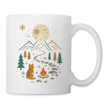 Wanderkatze – Outdoor-Abenteuer - Tasse - Weiß - Rechts