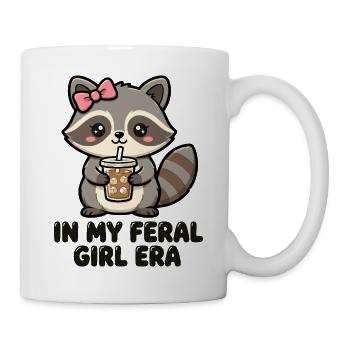 In My Feral Girl Era Waschbär - Tasse - Weiß - Rechts