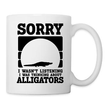 Humour de silhouette d’alligator - Mug blanc - blanc - Droite