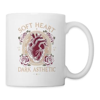 Dunkles Herz mit Rosenrahmen - Tasse - Weiß - Rechts