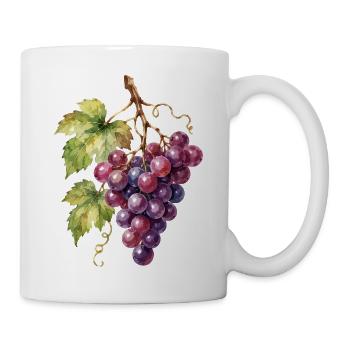 Aquarellweintrauben Cluster - Tasse - Weiß - Rechts