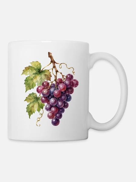 Aquarellweintrauben Cluster - Tasse - Weiß