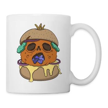Burger - Grusel Fastfood - Tasse - Weiß - Rechts