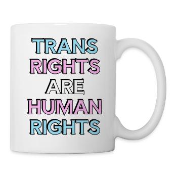 Les droits trans sont des droits humains - Fierté trans - Mug blanc - blanc - Droite