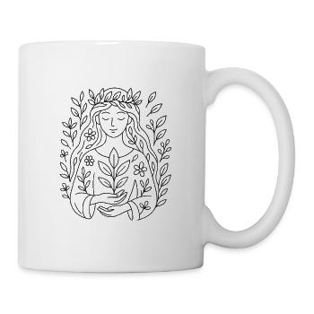 Naturgeist zum ausmalen - Tasse - Weiß - Rechts