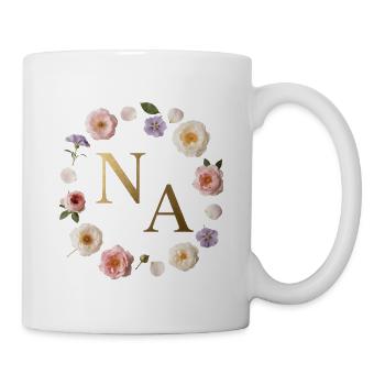 Goldene NA Blütenkranz - Tasse - Weiß - Rechts