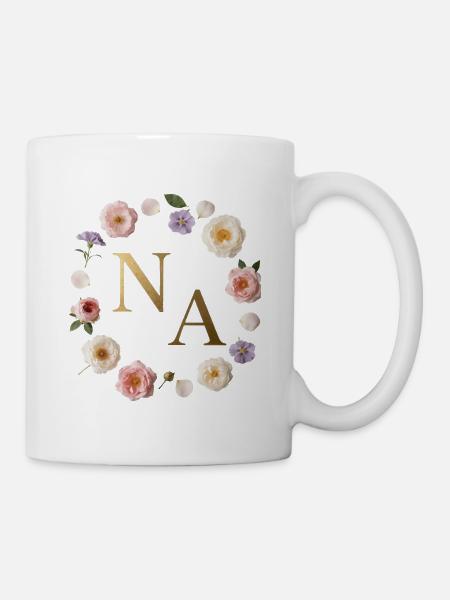 Goldene NA Blütenkranz - Tasse - Weiß