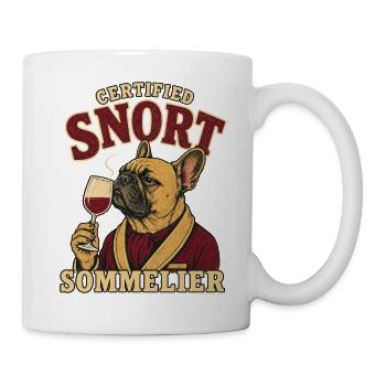 Zertifizierter Snort-Sommelier Französischer Bulldogge - Tasse - Weiß - Rechts