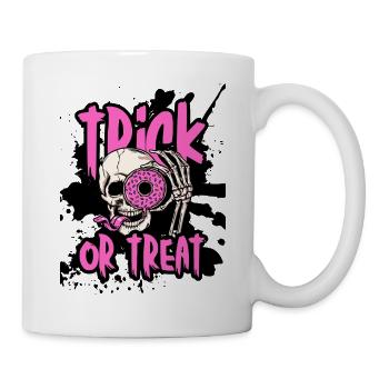 Trick Or Treat Skull Donut Halloween Geschenk - Tasse - Weiß - Rechts