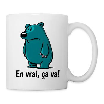 T-shirt ours rigolo - En vrai ça va - Mug blanc - blanc - Droite