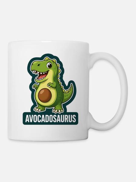 Niedlicher Avocadosaurus Dinosaurier T-Rex - Tasse - Weiß