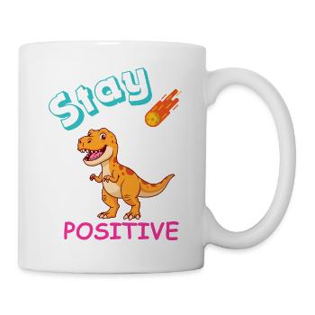 Sternenpositiver Dino-Meteor - Tasse - Weiß - Rechts
