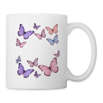 Lila Liebe: Schmetterlingszauber - Tasse - Weiß - Rechts