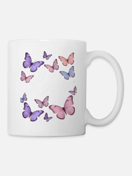 Amour Pourpre : Magie du Papillon - Mug blanc - blanc