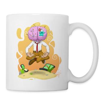 Mindful Brain Meditating Wealth - Mug - white - Right