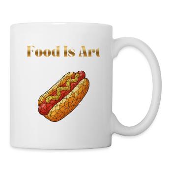 Food Is Art ... Hot Dog - Tasse - Weiß - Rechts