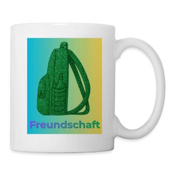 Freundschaft Glitzer Rucksack grün - Tasse - Weiß - Rechts