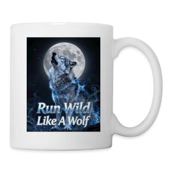 Wild wie ein Wolf – Mondnächte - Tasse - Weiß - Rechts