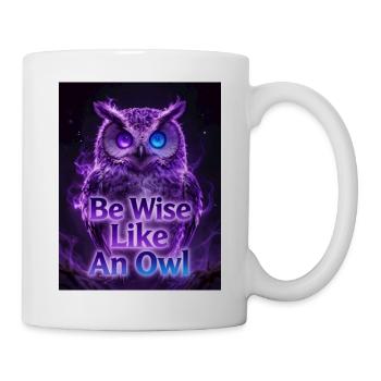 Be Wise Like An Owl - Neon Purple - Tasse - Weiß - Rechts