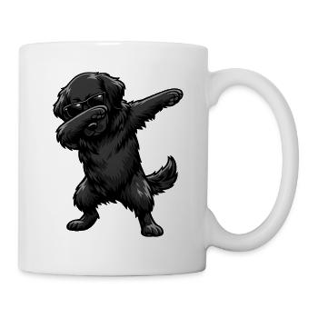 Dabbing Flat Coated Retriever - Mug - white - Right