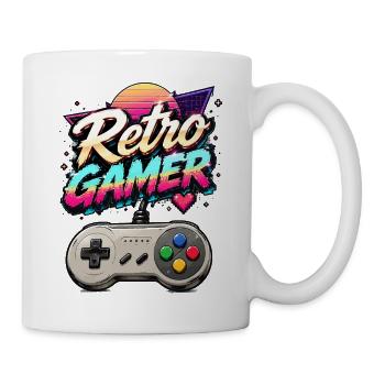 Retro Gamer Neon - Mug blanc - blanc - Droite