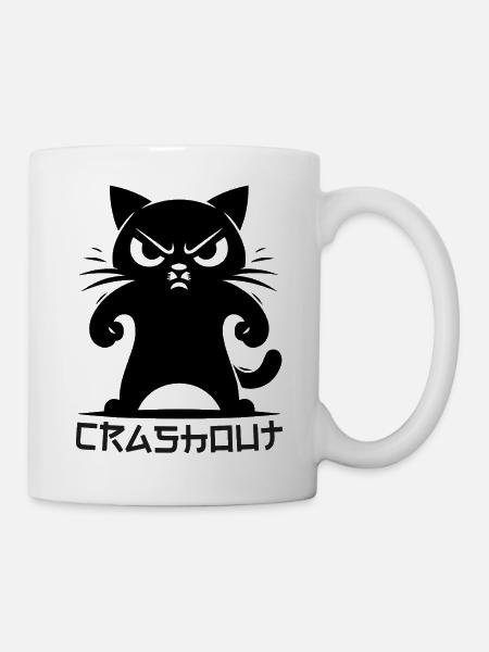 Crashout Cat – Angry Cat Trend Design - Mug - white
