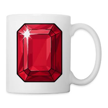 Ruby Glow: Facet Stone - Mug - white - Right