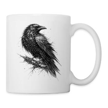 Raven Sketch Gothic Graphic - Mug - white - Right