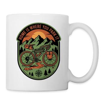 Zuhause ist der Ort, an dem du es parkst, Gravelbike - Tasse - Weiß - Rechts