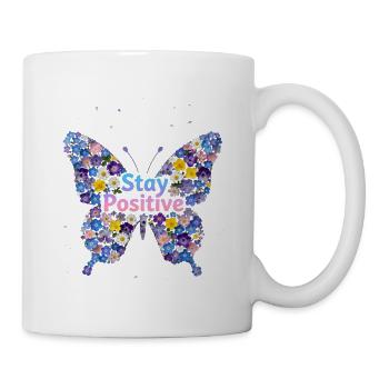 Floral Butterfly Stay Positive - Mug - white - Right