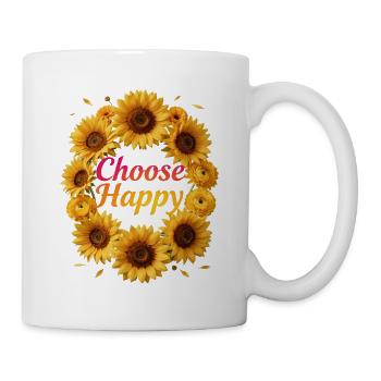 Choose Happy Sunflower Wreath - Mug - white - Right