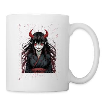 Demonic Kimono Heroine with Red Horns - Mug - white - Right