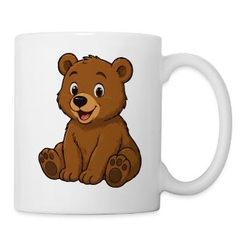 Cuddly Bear Cartoon – Cute Bear - Mug - white - Right