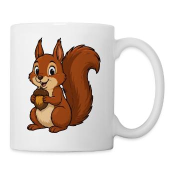 Squirrel with acorn - Mug - white - Right