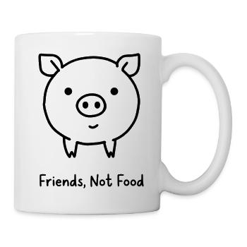 Friends Not Food Pork Vegan Minimalist - Mug - white - Right