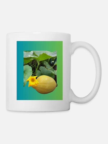 Yellow zucchini with blossom - Mug - white