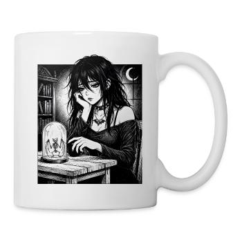 Gothic night owl in a glass - Mug - white - Right